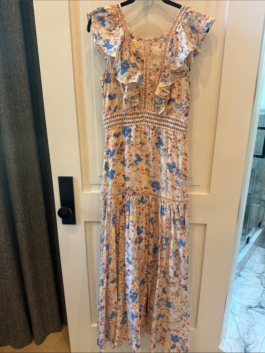 Rebecca Taylor Floral Ruffle Maxi Dress